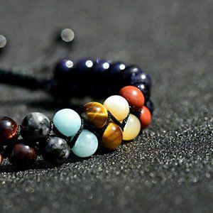 Galaxy Solar System Themed Natural Stone Bracelet